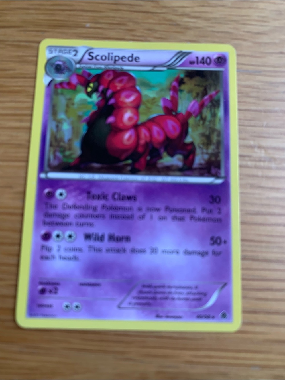 Pokemon Scolipede Card - Purple and Yellow Border